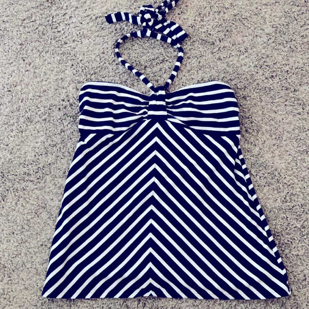 Navy and white halter top
